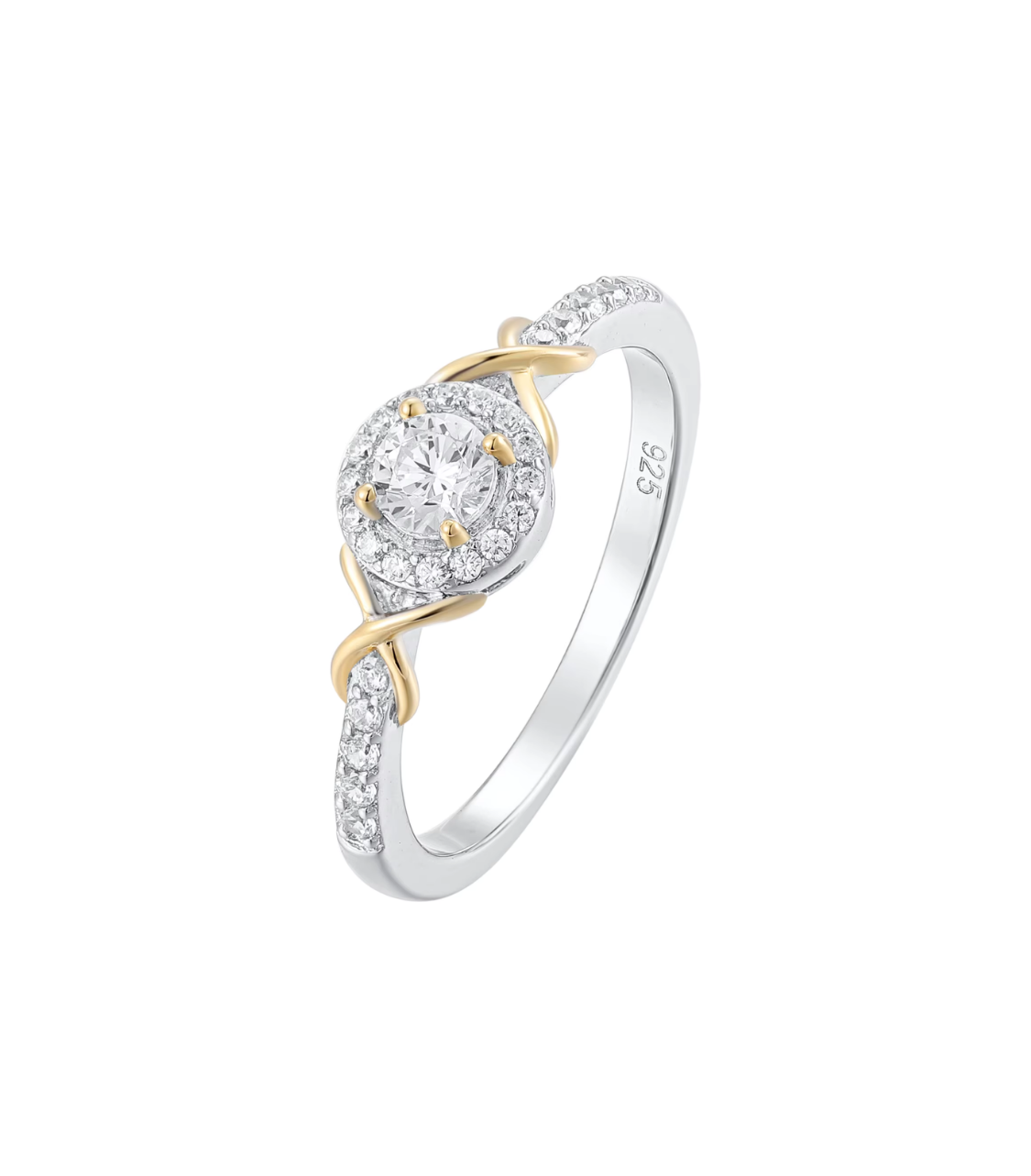 Diamond Wedding Ring in 14K Gold Plated