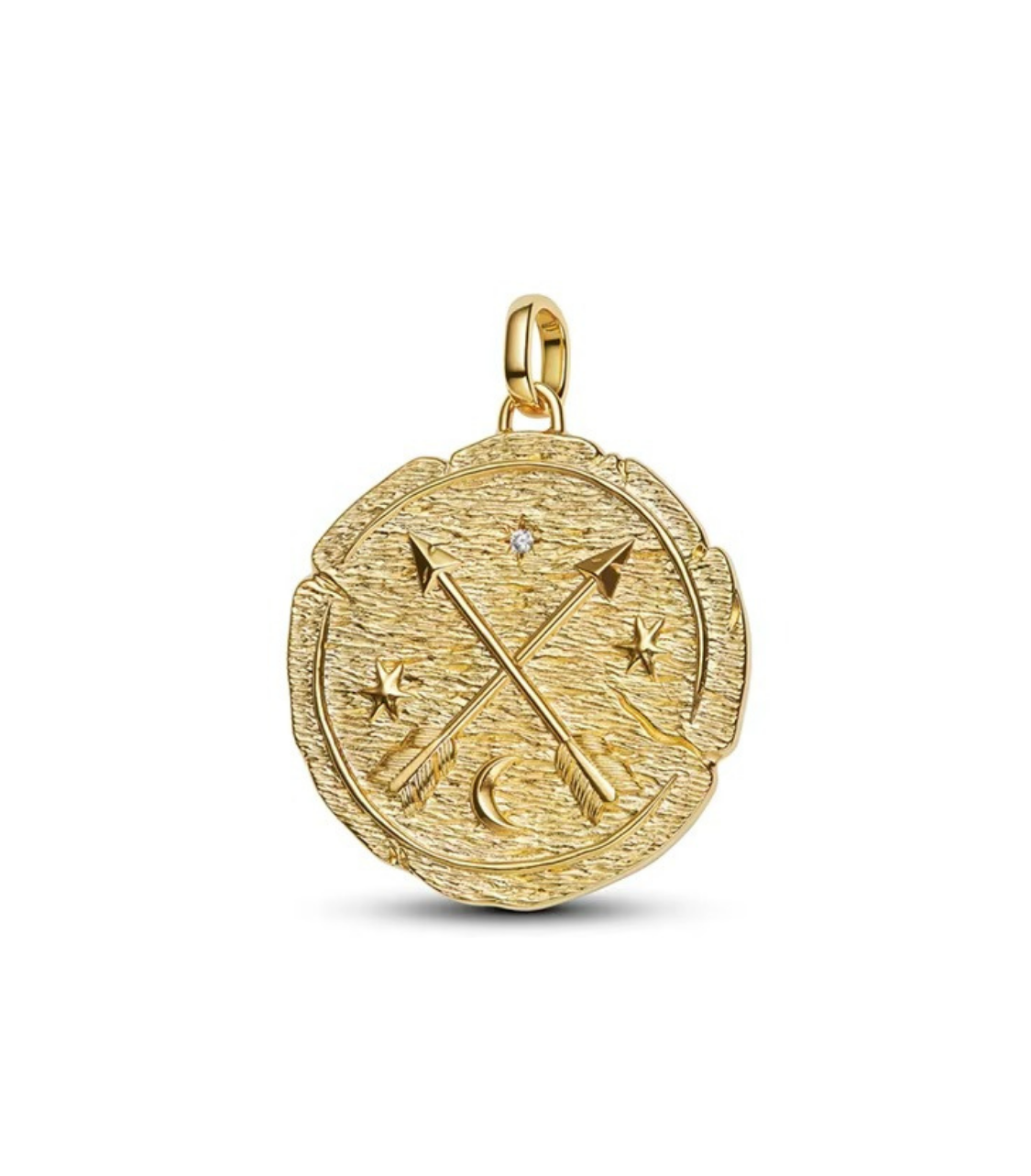 Crossing Arrows Gold Plated Medallion Charm